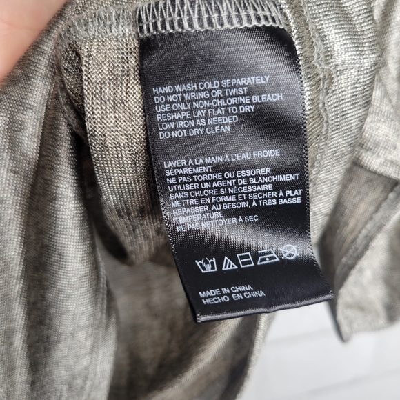 Anthropologie Gray Sliver Off the Shoulder Tank Crop Top - Picture 3 of 6